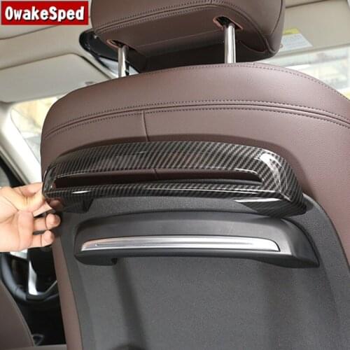 2Pcs Car Styling Seat Back Frame Cover Trim For BMW 3 Series G20 2018-2020 ABS Carbon Fiber Stickers Interior Accessories