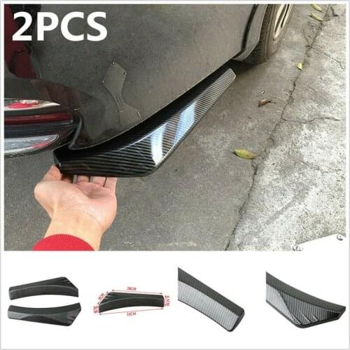 2Pcs Carbon Fiber Style Spoiler Splitters Diffuser Universal for Car Rear Bumper