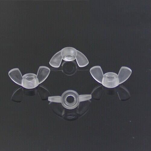 200pcs/PACK M6 Metric ANTI RUSTED Transparent Acrylic wing Nuts Hand Tighten Computer used Clear color Butterfly PC Nuts