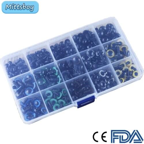 264Pcs/Bag DIY Doll Toy Crystal Eye Toy Cocoa Screws Bean Nose Round Black Mushroom Eyes Needle Felting for Teddy Bears Doll Toy