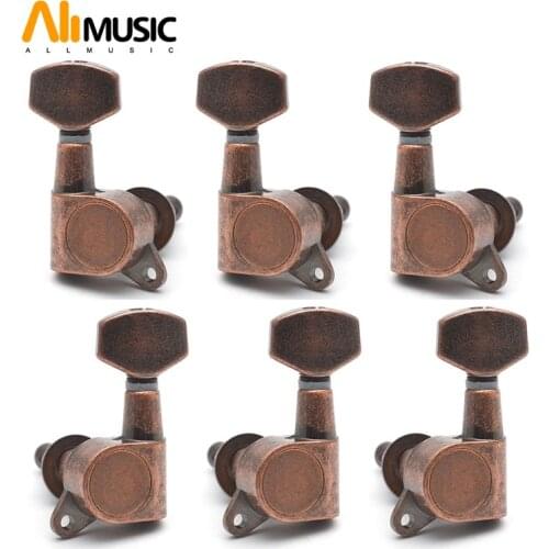 6pcs Small Square Buttons Sealed Bronze Guitar Tuning Peg Locking Machine Head for Acoustic Electric Guitar Guitarra Accessories