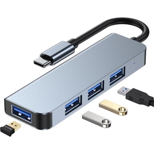 4 in1 USB Type C Hub Adapter with 4K Multiport Card Reader USB3.0 TF PD SD Reader