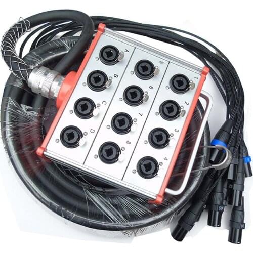 NMBJCKO 50FT 12 Channe audio snake cable with 3 Pin XLR Snake Cable Male to Male connector to XLR Combo Jack socket