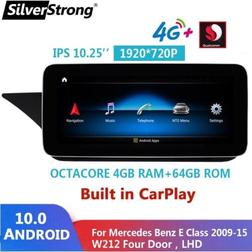 Car GPS,LHD,CarPlay,Radio,Qualcomm Android 10,Car Multimedia for Mercedes-Benz E class,W212,4G Modem,Internet,4 Door Version