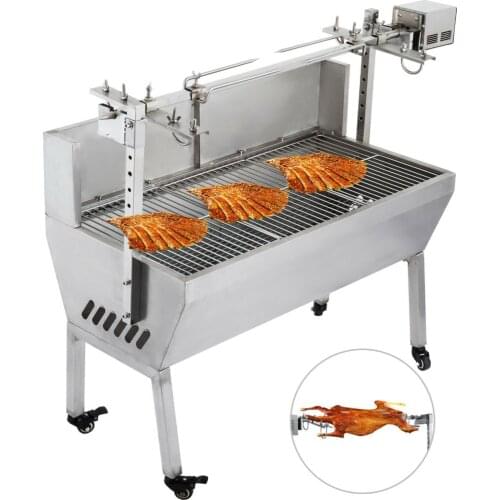 25W Large Stainless Steel BBQ Pig Lamb Chicken Spit Roaster Rotisserie Home Tool