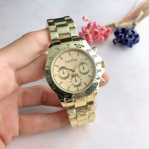 Fashion Three Eye Style Strip Brand Watches Silver Gold Rose Stainless Steel Nails Quartz Watch Female Clock Reloj Mujer