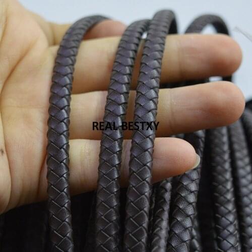 D009 5m/lot approx 6*4mm brown Leather Cord Braid Rope Diy Jewelry Findings Accessories Fashion Jewelry Making Material bracelet