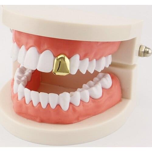 1 Pc Metal Gold Silver Color Hip Hop Teeth Grillz for Women Men Rapper Unisex Tooth Cap Dental Grills Punk Body Jewelry Gifts
