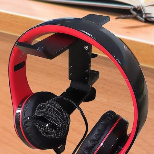360° Rotating Aluminum Alloy Headphone Holder Double Desk Clip Headset er 2 in 1 Earphone Mount Under Desk Stand Rack