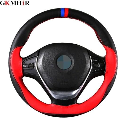 DIY 38 cm steering-wheel Soft Fiber Leather Anti-slip Car Steering Wheel Cover Car With Needle and Thread Interior accessories