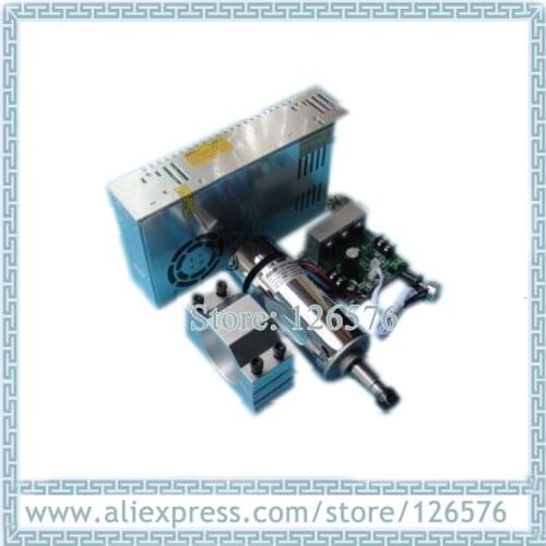 Air cooled 400W Spindle Motor 12-48V DC ER11 collect + D52MM Mount Braket Holder + Power Supply Mach3 system