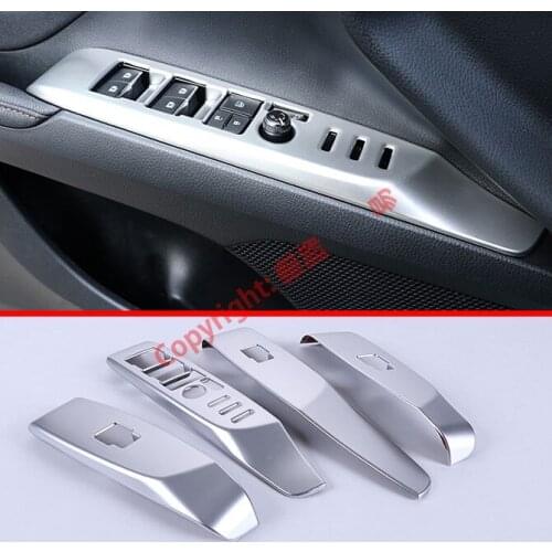 ABS Pearl Chrome Interior Door Window Buttons Cover Trim For Toyota Camry MK8 2018 2019