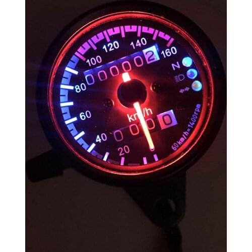 Hot Sale Motorcycle Speedometer Classic Delicate 12V Motorcycle Speedometer Odometer with Neutral Gear Turn Signal Indicator