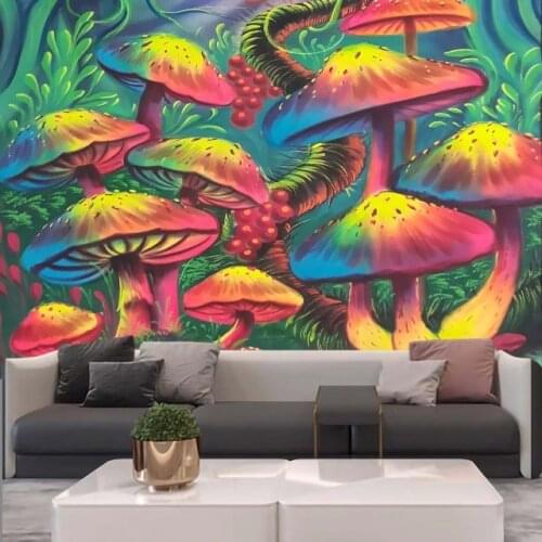 India Mandala Tapestry purple mushroom Wall Hanging Boho Decor Wall Cloth Tapestries Psychedelic Hippie Mandala Wall Carpet