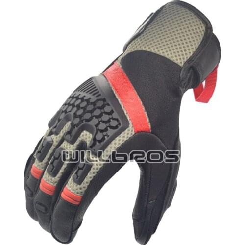 Sand 3 Gloves Motorbike Offroad Mens Motorcycle Scooter Street Moto Motocross Leather Gloves