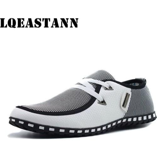 Plus Size Mens Casual Shoes Breathable Lightweight Flat Shoes Shoes Leather Loafers Slippers Mens Flat Shoes Driving Shoes