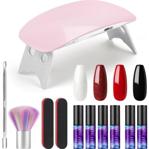 Nail Set 36W UV LED Lamp Dryer With 4 PCS Nail Gel Polish Kit Manicure Set Soak Off Gel Varnish Base Top Coat Nail Tools