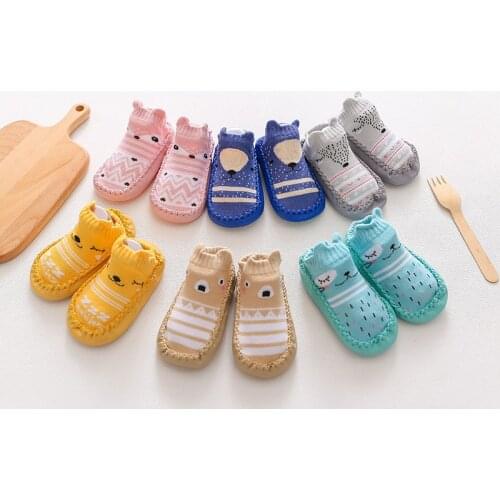 Cute Baby Socks with Rubber Soles Infant Sock Autumn Winter Newborn Toddler Girl Indoor Sock Shoes Anti Slip Soft Sole Socks