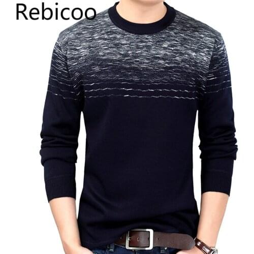New brand designer pullover striped men sweater dress thick winter warm jersey knitted sweaters mens wear slim fit knitwear