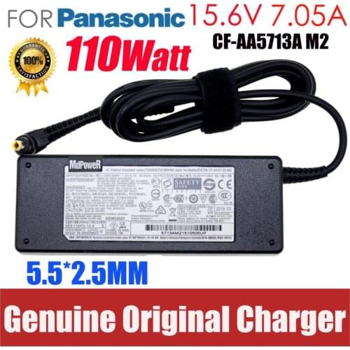 Genuine CF-AA5713A2E 15.6V 7.05A AC Power Adapter For Panasonic TOUGHBOOK CF-31 CF-52 CF-53 CF-AA5713A M1 M2 CF-AA5713A Charger