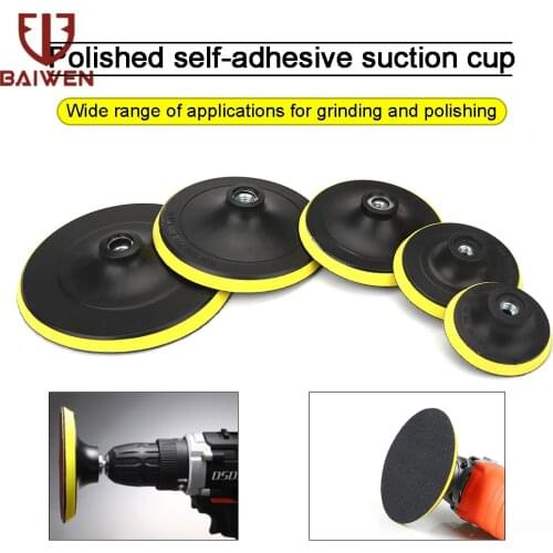 1pc Polishing Backing Pad 3/4/5/6/7 Inch Hook & Loop Polishing Buffing Pad M10/M14/M16 Self Adhesive Discs For Polisher Machine