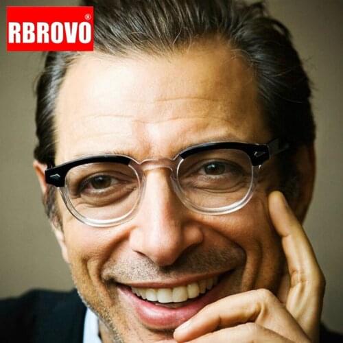 RBROVO 2021 Fashion Glasses Frame Men Luxury Vintage Round Eyeglasses Men Retro Glasses for Women/Men Lentes De Lectura Mujer