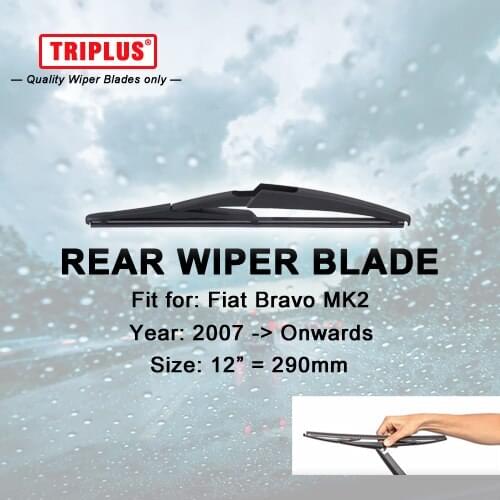 Rear Wiper Blade for Fiat Bravo (2007-Onwards) 1pc 12" 290mm,Car Rear Windscreen Wipers,for Back Window Windshield Wiper Blades