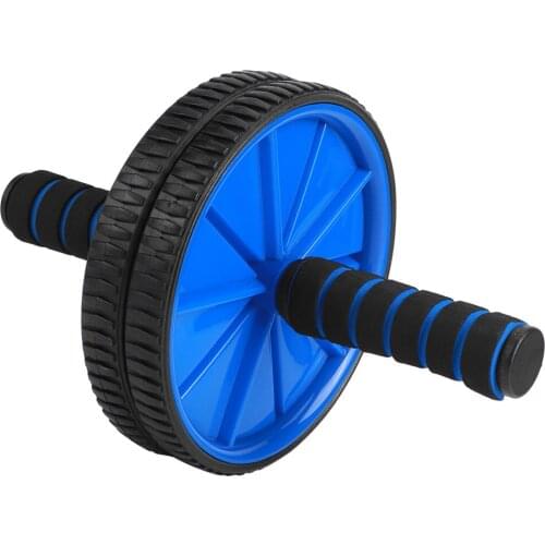 Blue Abdominal Roller With Mat Double Wheel Abdominal Power Wheel Ab Roller Gym Roller Trainer Muscle Exercise Equipment