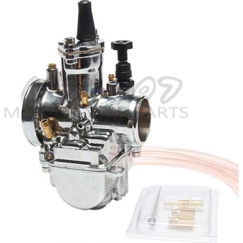 Silver universal 30mm Carburetor for PWK 30 Mikuni Model with power jet 100-150cc Motorcycle Scooter UTV Motorcycle ATV