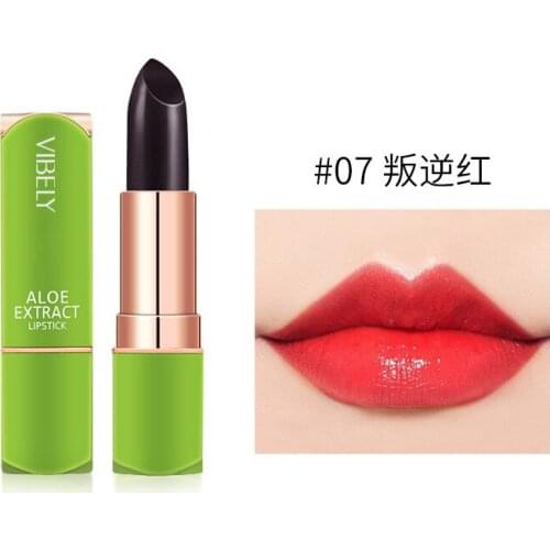 Aloe Vera Moisturizing Lip Balm Color Change Jelly Lipstick Plant Base Long Lasting Non-stick Cup Makeup Lipstick Lip Care