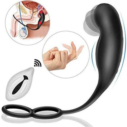 Soft Touch Strong Male Prostate Massage Vibrators With Semen Lock Ring Anal Plug Remote Control Sex Toys for Men Gay Masturbator