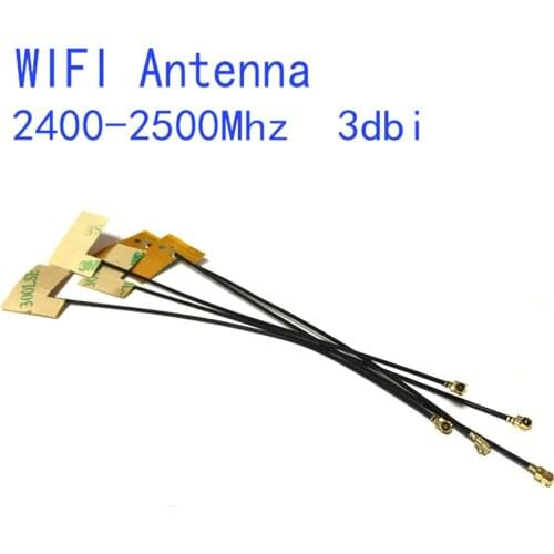 2PCS Wifi Antenna 2.4Ghz 3dbi Gain With IPEX Inner Antenna Connector Built-in FPC Soft Yellow Film Antenna NEW