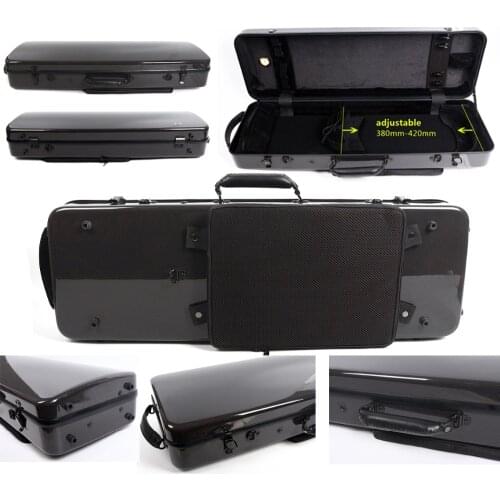 High Quality Viola case For 15 16inch Viola Pure Carbon Fiber Viola Box Black Adjustable Size Music Sheet Bag