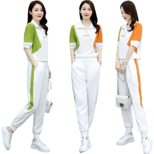 M L XL 2XL 3XL 4XL Two Piece Set Trousers Big Size Spring Breathable Casual Clothing Woman 2 Piece Summer Outfits