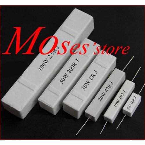 10w 1 1.2 1.5 1.8 2 2.2 2.4 2.7 3 3.3 3.9 4 4.7 ohm 5% 100% Original Ceramic Composition Cement Power Horizontal Resistor 50pcs