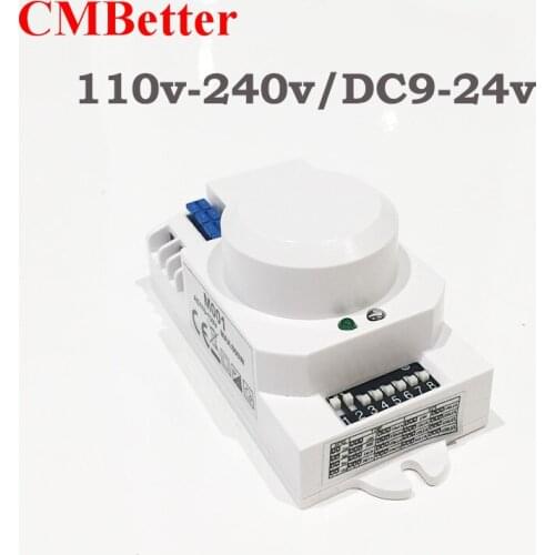 110-220V-5.8GHz HF Systerm LED Microwave 360 Degree Radar Sensor Light Switch Ceiling light Occupancy Body Motion Detector CM026