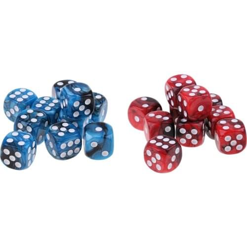 20Pcs Acrylic Six Sided Dotted Dice Dies TRPG For Prop