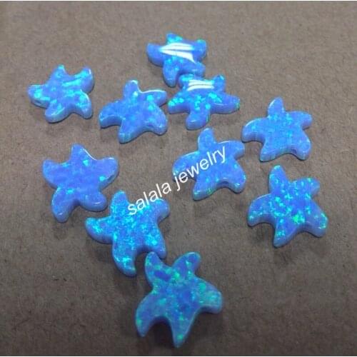 20pcs/lot OP06 12x13mm Seastar Fire Opal Stone Synthetic Drilled Star Fish Opal Stone for Necklace