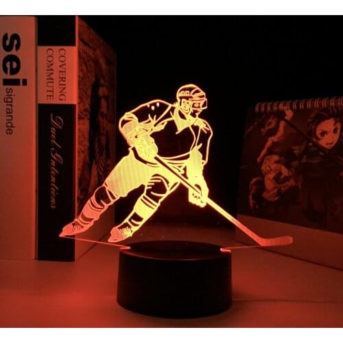 3D Ice Hockey Goalie Modelling Table Lamp 7 Color Change Bedroom Sleep Lighting Led Nightlights Usb Sports Fans Gifts
