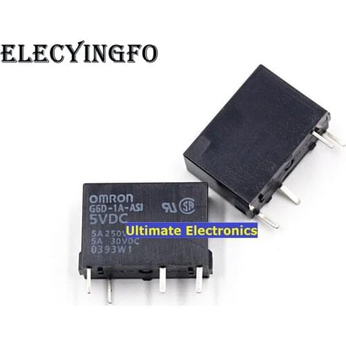 5pcs G6D-1A-ASI-5VDC G6D-1A-ASI-DC5V relay
