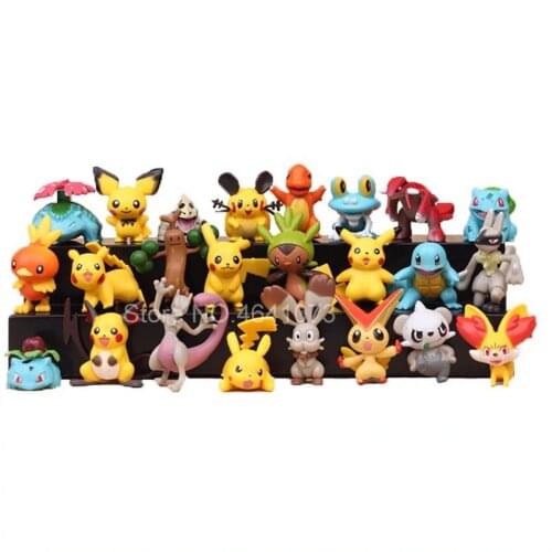 24pcs/set 4-5cm Anime Toys for Kids Christmas Gifts Cartoon Anime pokemon Action Figure Toys Model Decoration toy set