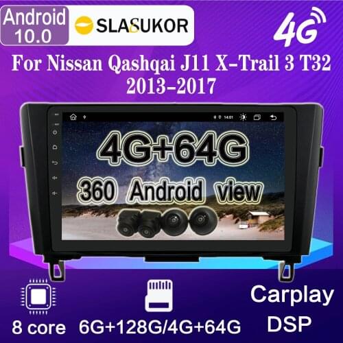 For Nissan Qashqai J11 X-Trail 3 T32 2013-2017 Android 10 Navigation GPS Car Radio Multimedia Video Player DVD 6G+128G 8-CORE