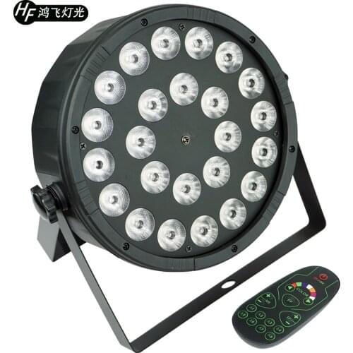 Wireless Remote Control Led Par Light 24x12w RGBW 4in1 12x12w RGBW 4in1 Flat Par Light Dj Party Dyeing Par Lights Wall Washer