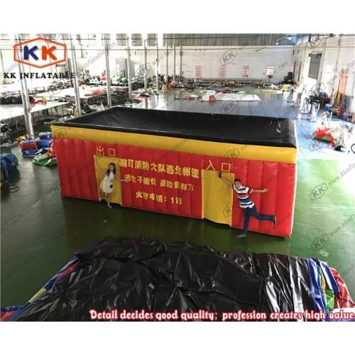 Big inflatable fire drill tent for firefighting training 8m*4m-pvc tarpaulin or oxford
