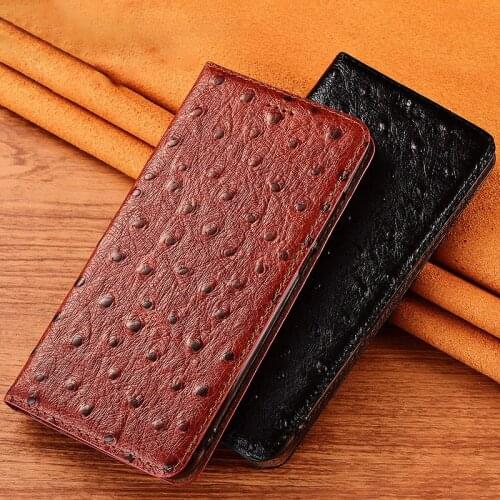 Ostrich Veins Genuine Leather Case Cover For Google Pixle 6 6P Magnetic Flip Cover Pixle6 Pro Wallet Flip Cover