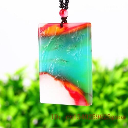 Colour Jade Tiger Pendant Necklace Jadeite Women Jewelry Men Chinese for Charm Amulet Gifts Carved Natural Fashion