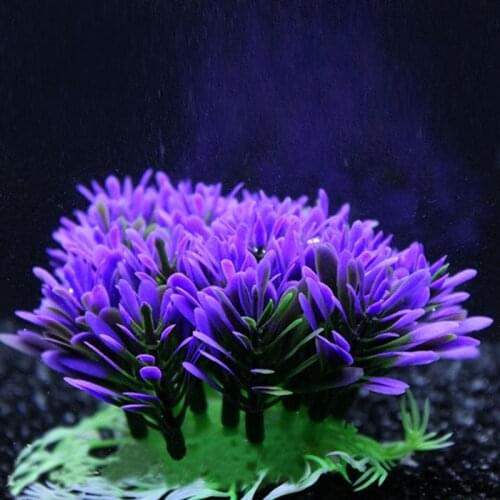 Floral Decor Purple Grass Aquarium Ornament Plant Fish Tank Decor