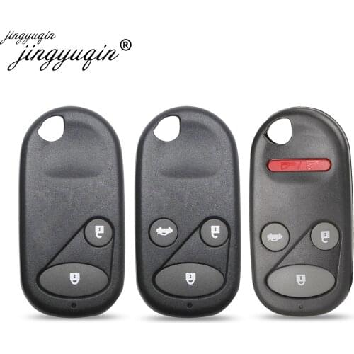 Jingyuqin Remote Car Key Fob Case for Honda Civic CRV Accord Jazz 2/3/4 Button Key Shell Replacement