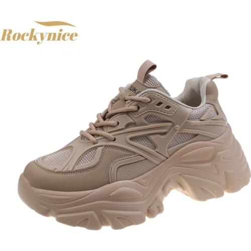 Designer Shoes Women Breathable Mesh Sneakers New Autumn Casual Chunky Sport Dad Shoes Women High Platform Shoes Chaussure Femme