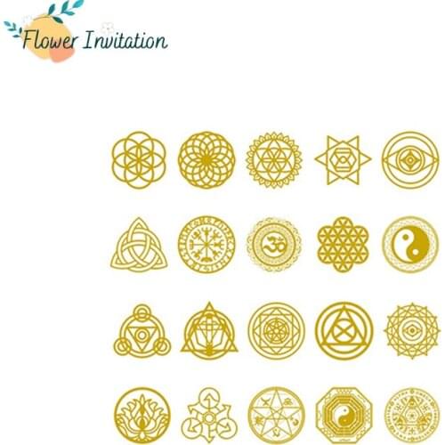 JF007 Orgonite Tree Life Energy Tower Pyramid Pattern Paste Copper Sticker For Epoxy Resin Art Crafts